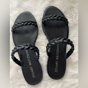 New! Stuart Weitzman Black Jelly Braided Sandals